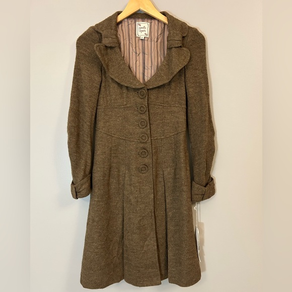 Nanette Lepore Dresses & Skirts - Nanette Lepore Brown Long Sleeve Dress XS NWT Virgin Wool Blend